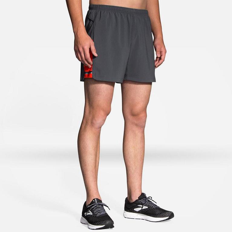 Brooks Sherpa 5 - Mens Running Shorts - Grey (37815DRSM)